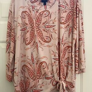 JM Collection Blush Paisley Top